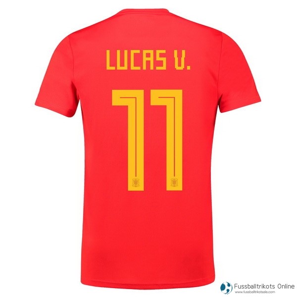 Spanien Trikot Heim Lucas V. 2018 Rote Fussballtrikots Günstig